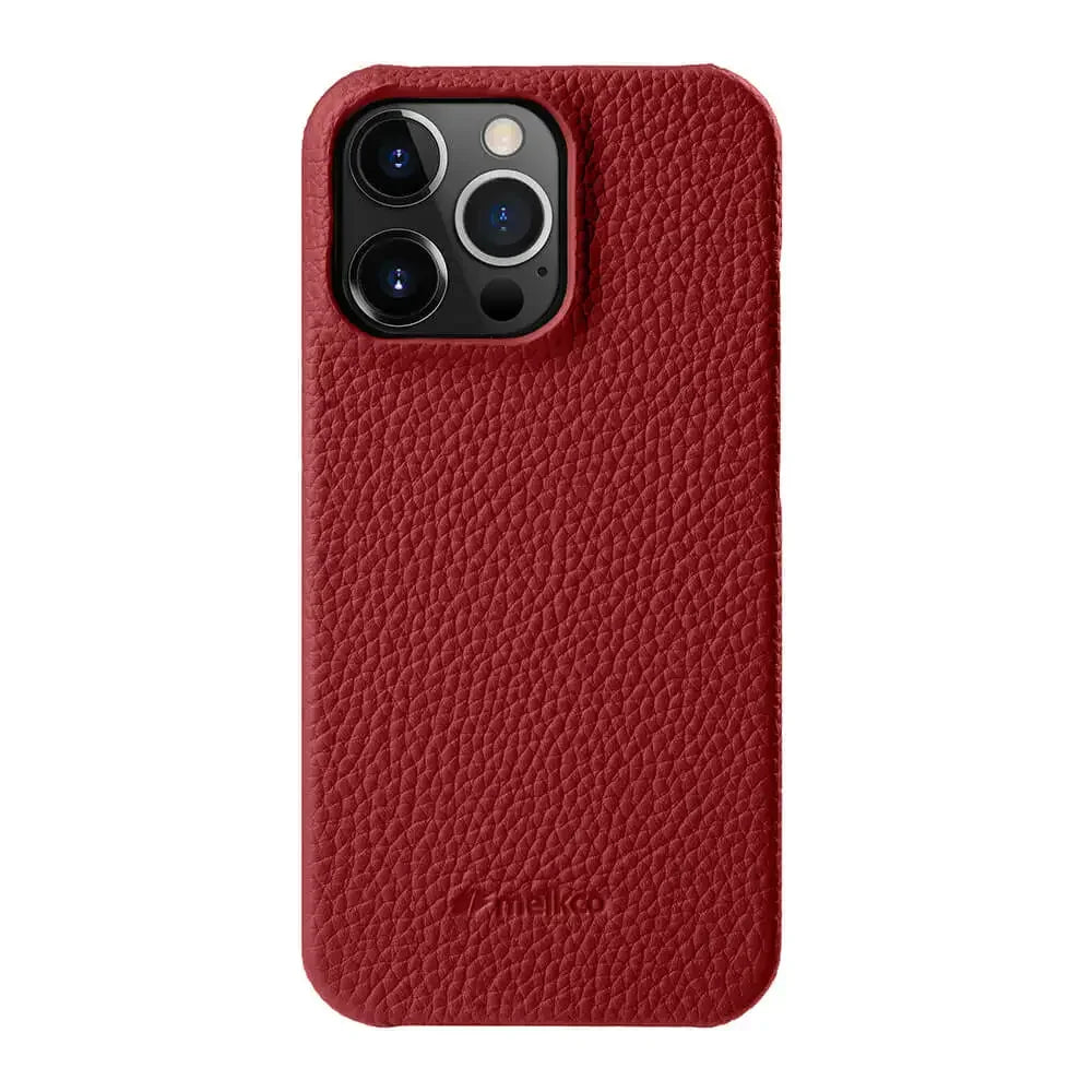 Melkco iPhone 14 Pro Premium Leather Magsafe Cover - Red - Tashqila Melkco iPhone 14 Pro Premium Leather Magsafe Cover - Red - Tashqila